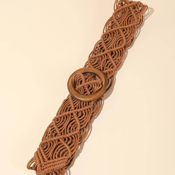 Boho Circle Buckle Woven Belt - Picture 8 of 8